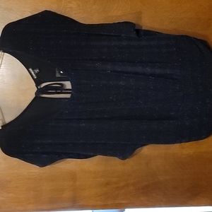 NWT Metalic Black and Blue Striped Knit Blouse Brand:EXPRESS